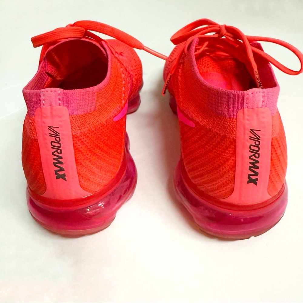 NIKE NEON HOT PINK BLAST HYPER PUNCH AIR VAPORMAX FLYKNIT KNIT SHOES SNEAKERS - Picture 3 of 9
